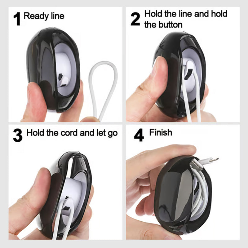 WireWhirl | Automatische snoeroproller – intrekbare kabelorganizer voor thuis en op kantoor