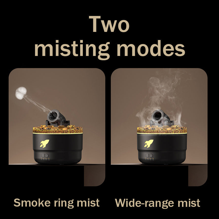MistLava | Kanon Luchtbevochtiger & Aroma Diffuser met Waternevel, Nachtlampje & Lava Effect