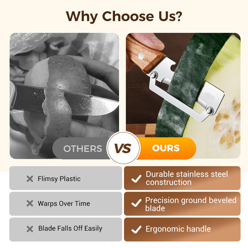 PeelMate | 3-in-1 roestvrijstalen dunschiller voor in de keuken