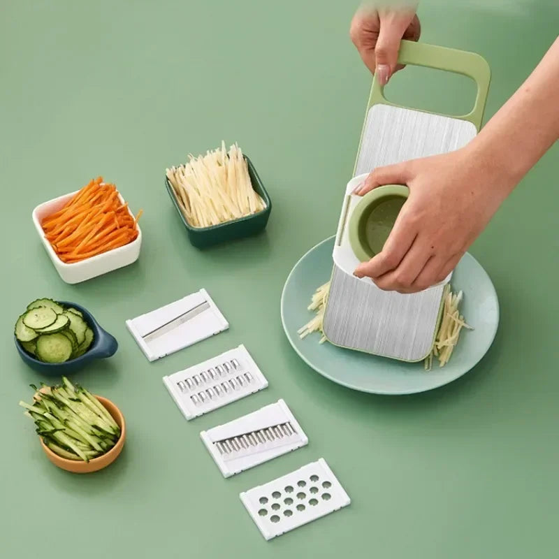 VegCutPro | 5-in-1 Multifunctionele Groentesnijder, Snijder & Hakker met Handbeschermer
