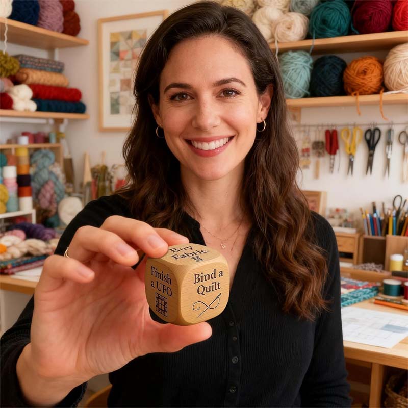 DeciDice | Creatieve patchwork-beslissingsdobbelstenen voor knutselen, naaien, breien en bakken