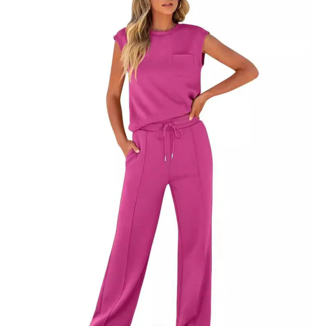 Fumi | Dames zachte zomerse loungewear set – 2-delige casual bijpassende set