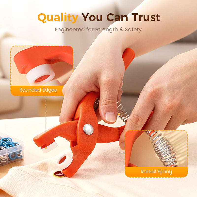 SnapSmith | Metalen drukknopen en tanggereedschapsset – DIY-kledingknutselset met opbergdoos