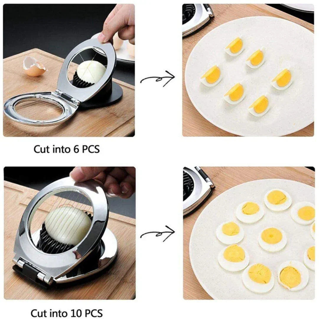 EggTrim | 3-in-1 roestvrijstalen eiersnijder – multifunctioneel keukengereedschap voor gekookte eieren