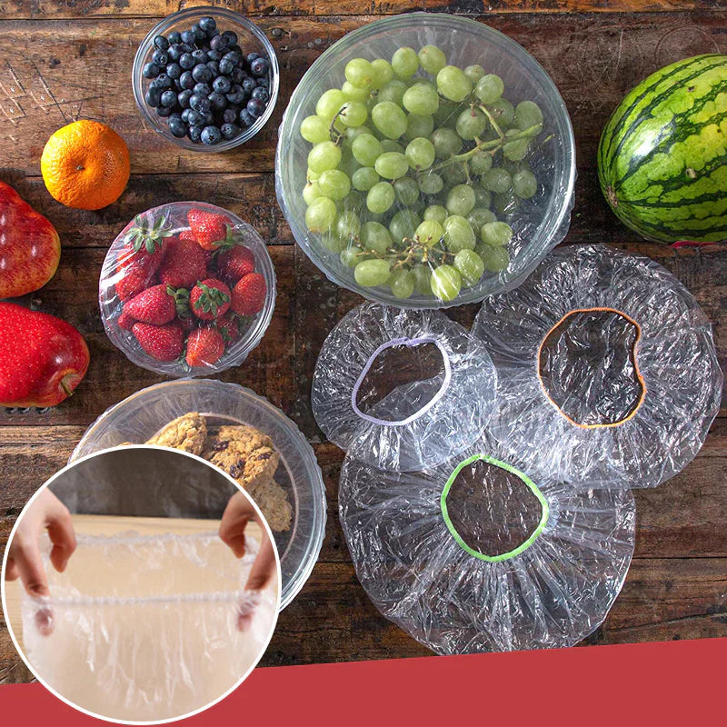 Wraply | Wegwerpbare plastic voedselverpakking – 100 stuks elastische kom- en bordafdekkingen