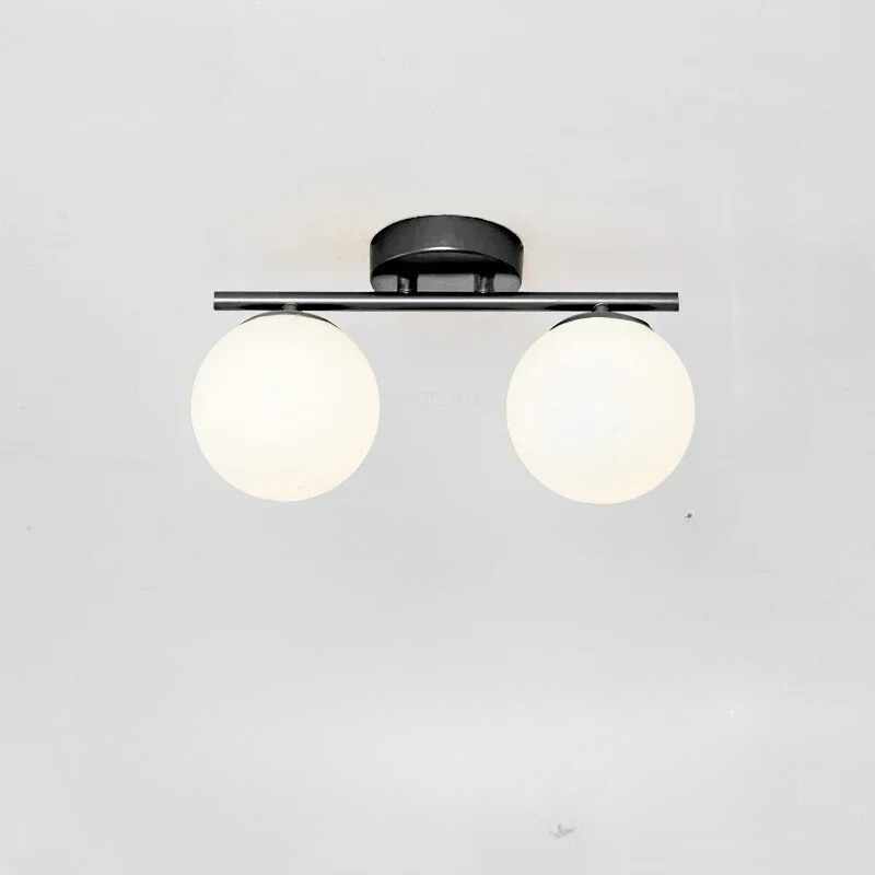 LumiSphere | LED glazen bol plafondlamp - Elegant Scandinavisch design, moderne witte hanglamp voor woonkamer, slaapkamer of keuken