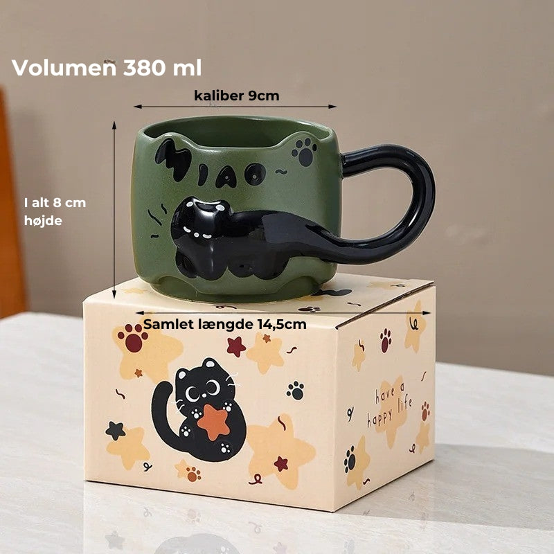 WhiskerStack | Stapelbare Keramische Kattenmokken - Schattige Koffie- & Theekopjes met Handvat