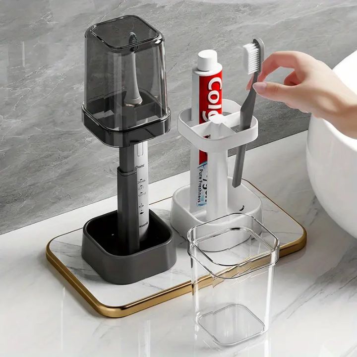 SealClean | Hygiënische tandenborstelhouder met deksel voor badkamer opbergen en organiseren