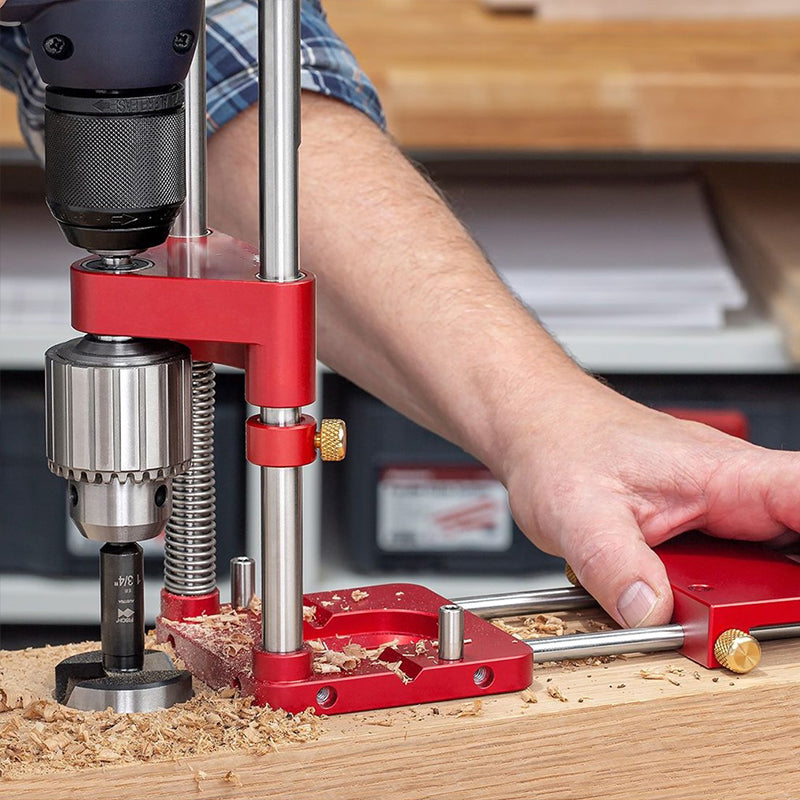 ExactoDrill | Verstelbare boorgeleiderzoeker - Precisie-ponsmal voor houtbewerking