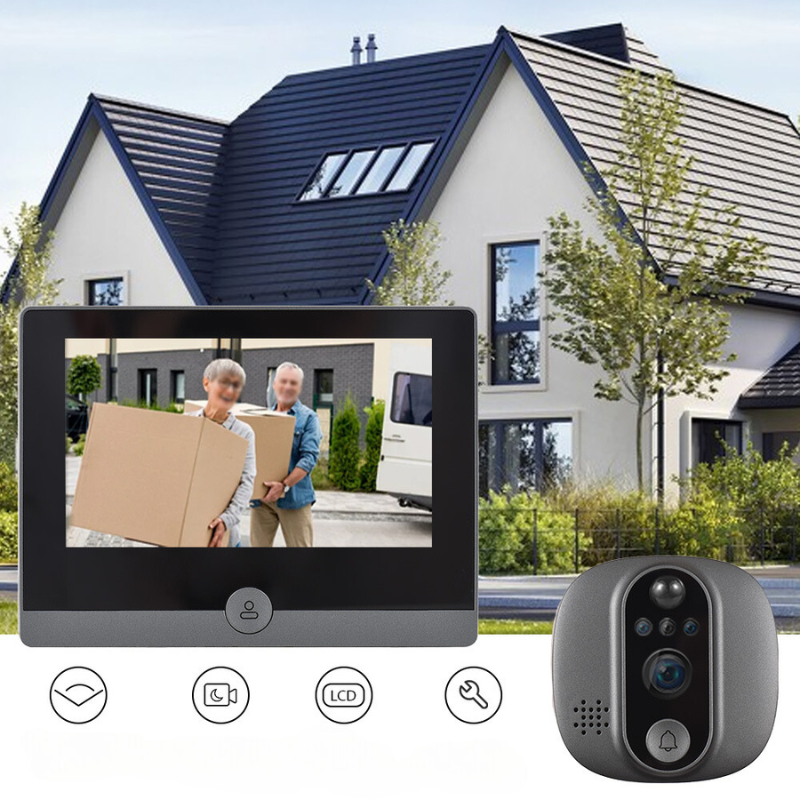 VizioBell | WiFi Deurbel Camera met 120° Hoek, Nachtzicht & Twee-Weg Audio - Slimme Veiligheid voor Thuis