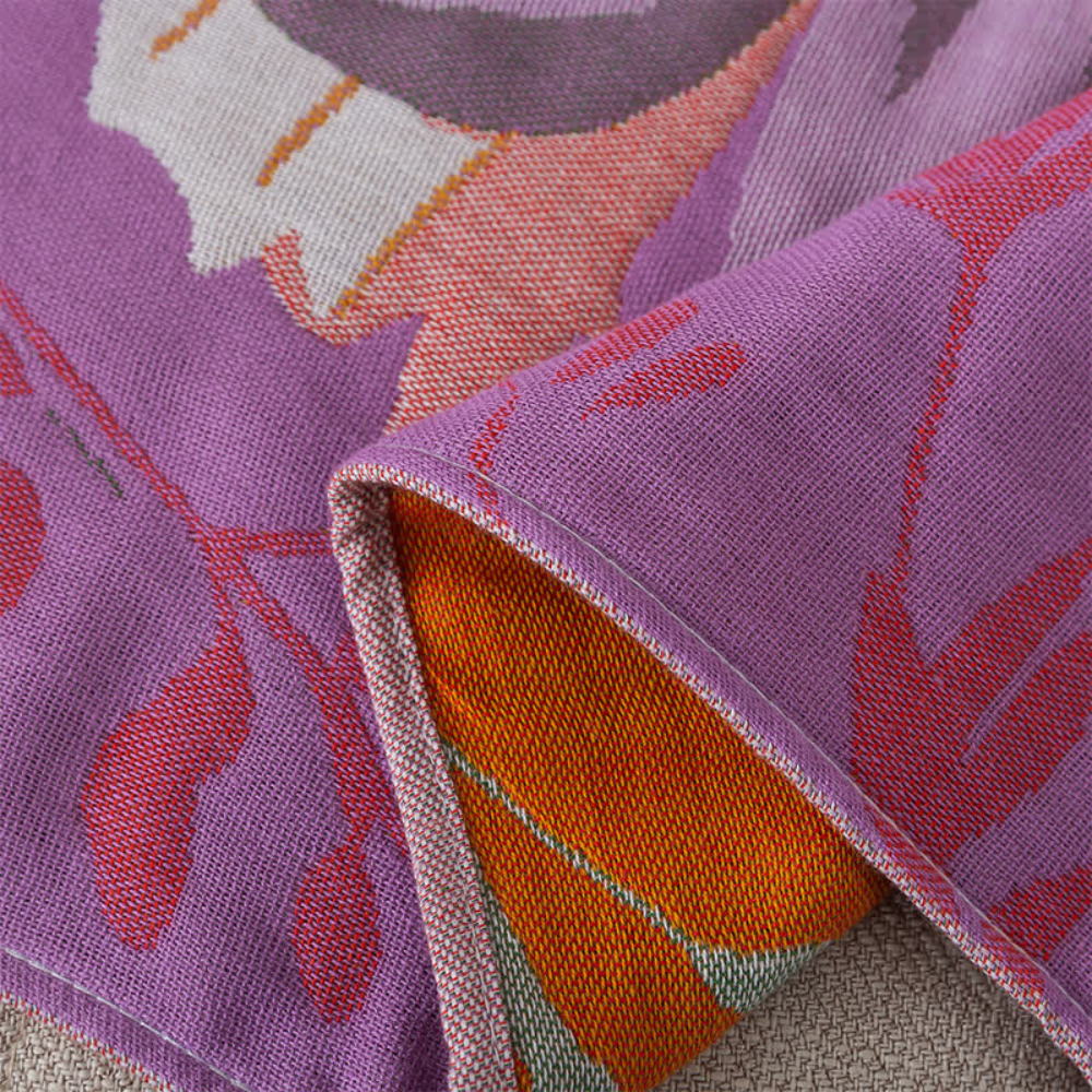 WildLoom | Badhanddoek van katoengaas – Sneldrogende handdoek met vintage wildebloemenprint