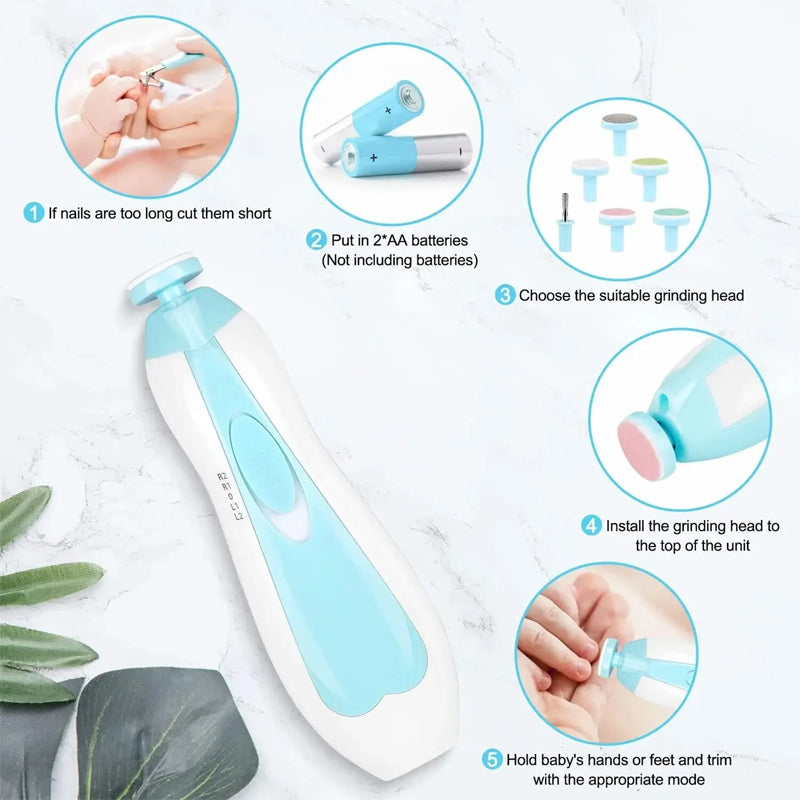 SoftClips | Elektrische nagelknipper voor baby's – Zacht, stil, instelbare snelheden voor veilige verzorging van babynagels