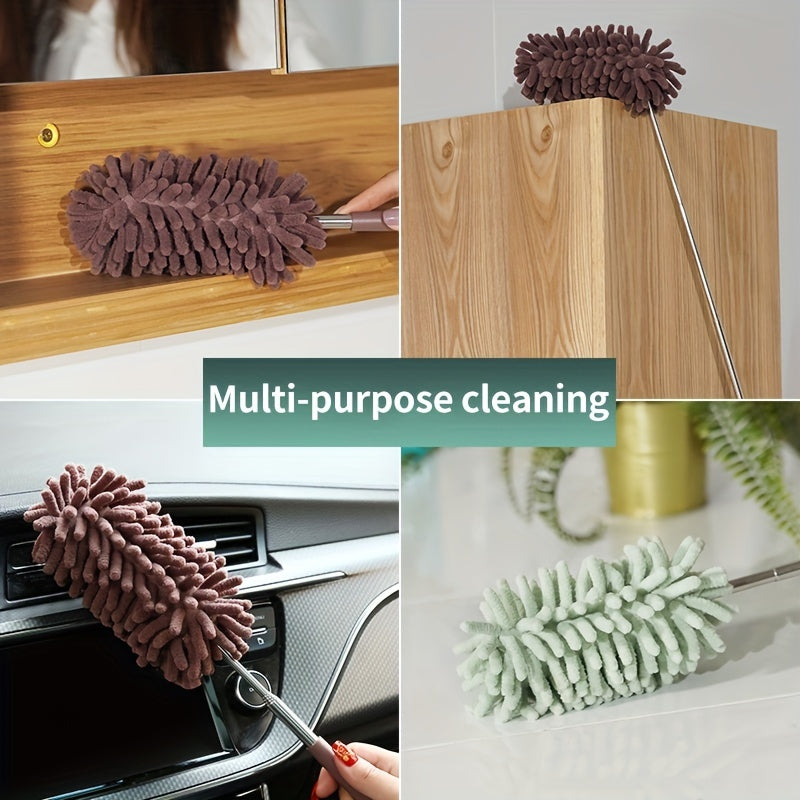 FluffSwipe | Telescopische Microfiber Chenille stofdoek - Uitschuifbaar, Flexibel