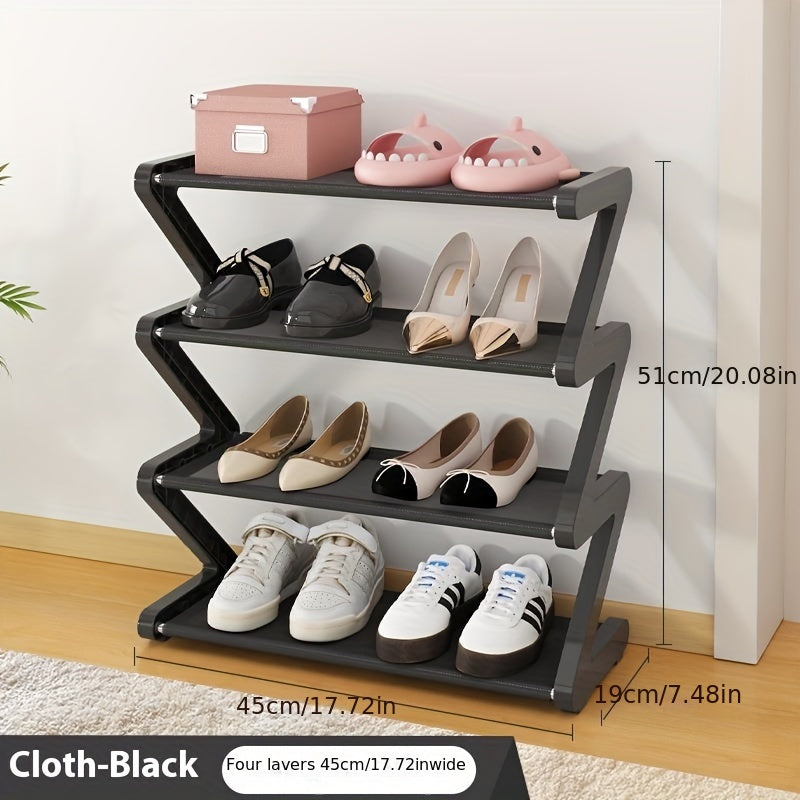 ZivoRack | 4-tier vrijstaand schoenenrek - Z-vormige stapelbare schoenen organisator