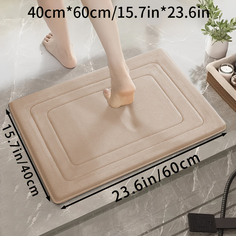 PlushStep | Vintage koraalkleurige fleece badmat – absorberend, antislip, zacht tapijt voor keuken en badkamer