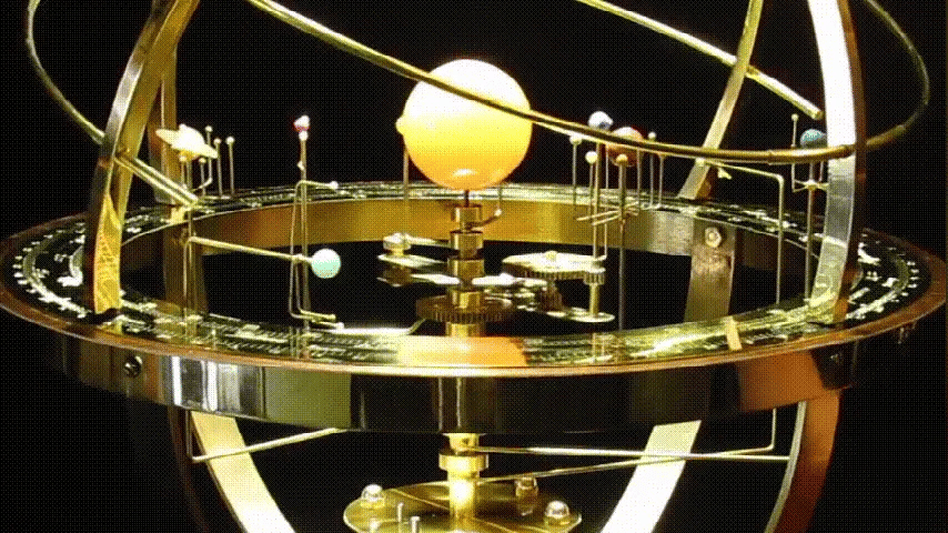 Stellarion | Groot zonnesysteemmodel – Messing en hout Planetaire beweging, educatieve decoratie