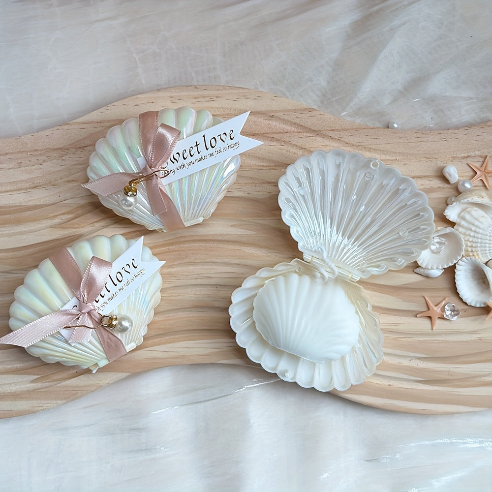 Pearlaura | 10-delige Schelp Sojawas Kaarsenset - Freesia Geurend, Parel & Roze Lint Favors