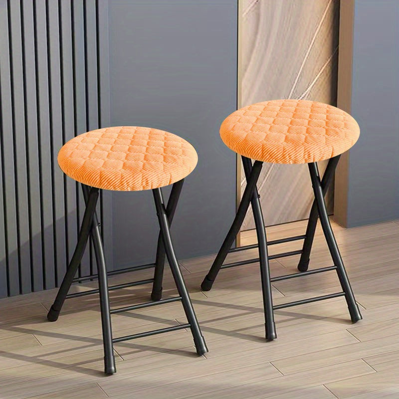 PlushFit | 2-delige Ronde Stoelzittingen Hoes – Dikke Gewatteerde Elastische Stoelhoezen, Beschermende Slipcovers
