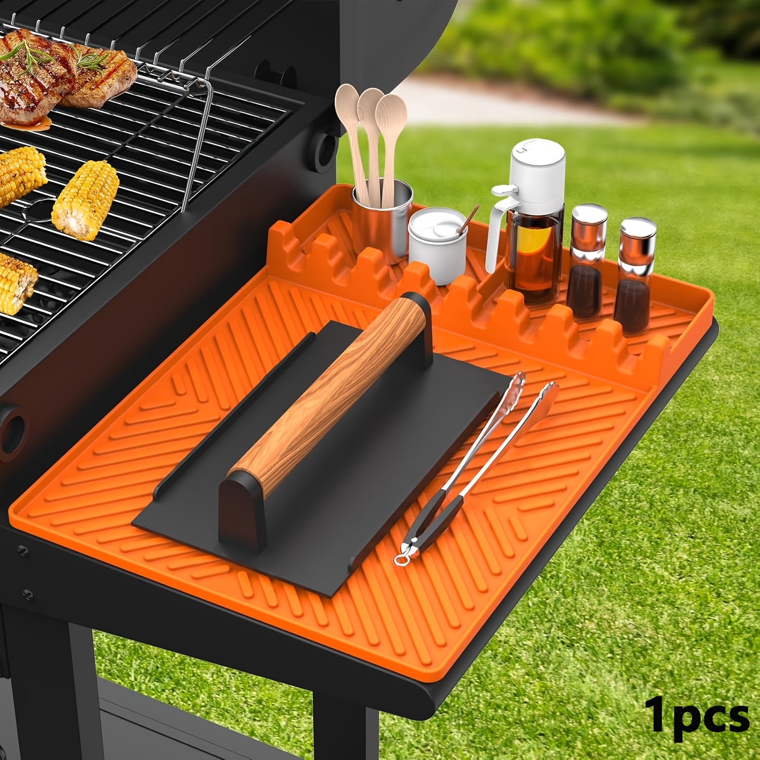 GriddleDock | Siliconen Grillgereedschapsmat voor Blackstone Grill, BBQ Grill Zijplank Mat