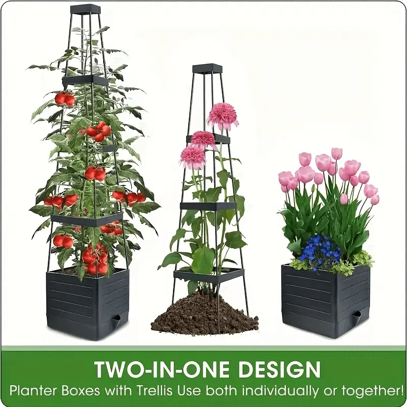 GridGrow | Zelfbewaterende Tomatenplantbox – Duurzame Plastic Vierkante Plantenbak