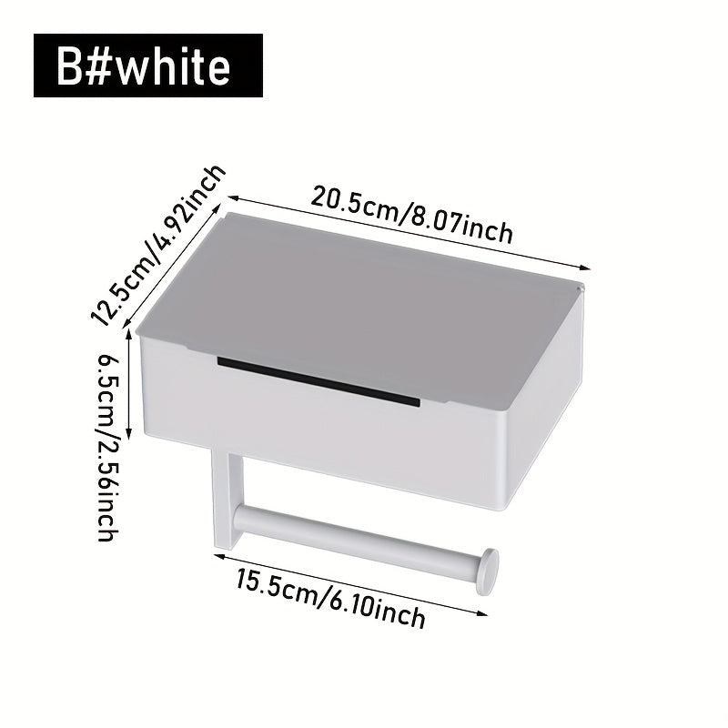 NeatHold | Moderne wandgemonteerde toiletrolhouder met opbergdoos voor doekjes en badkamerbenodigdheden