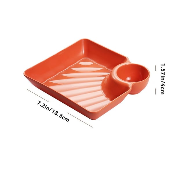 SmartServe | Dipschaal met geïntegreerd sauscompartiment – Serveerschaal voor chips & dip