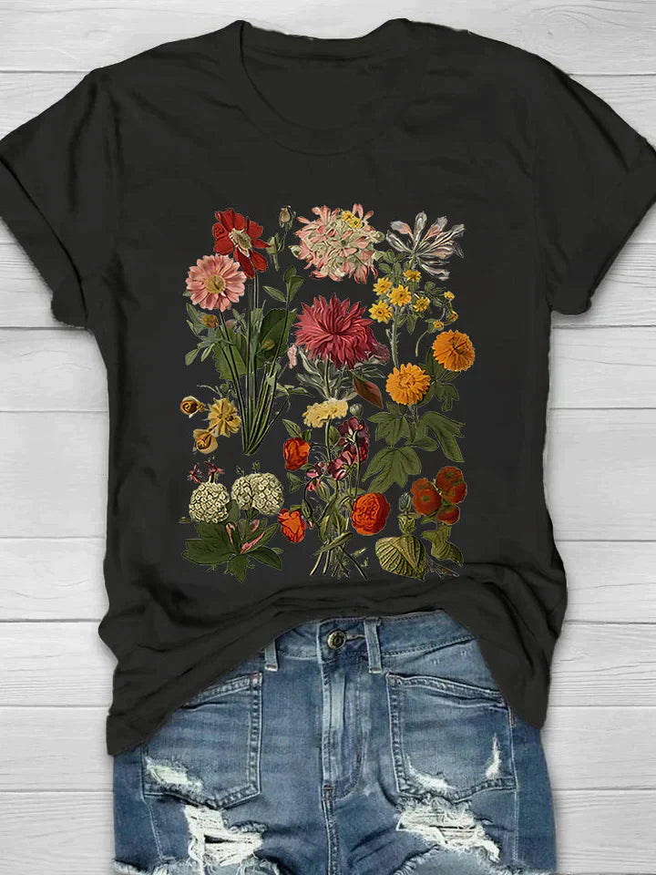 Orlaya | Dames Casual Bloemen T-shirt – Lichtgewicht Bedrukt Shirt voor Dagelijks Gebruik