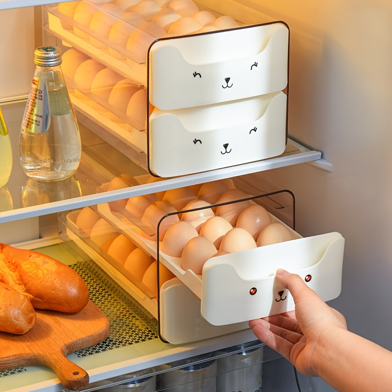 EggVault | Stapelbare eierhouderlade – Transparante keukenorganizer