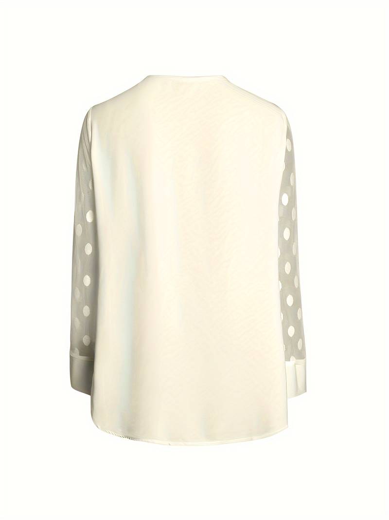 Jenia | Doorzichtige damesblouse – Chique, elegant shirt met lange mouwen van mesh