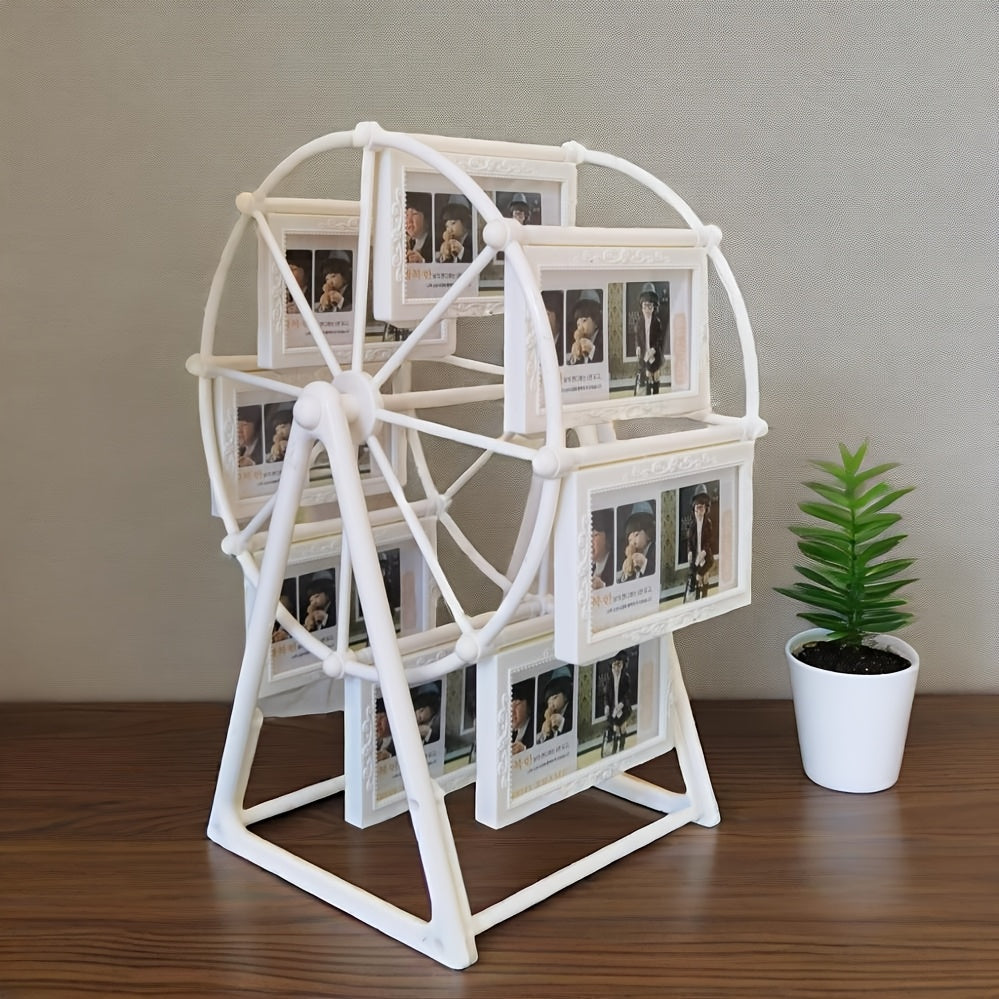 NostalgiaWheel | Vintage reuzenrad draaiende fotolijst – 8 stuks 4x6 fotolijsten, creatief cadeau voor thuis en op tafel