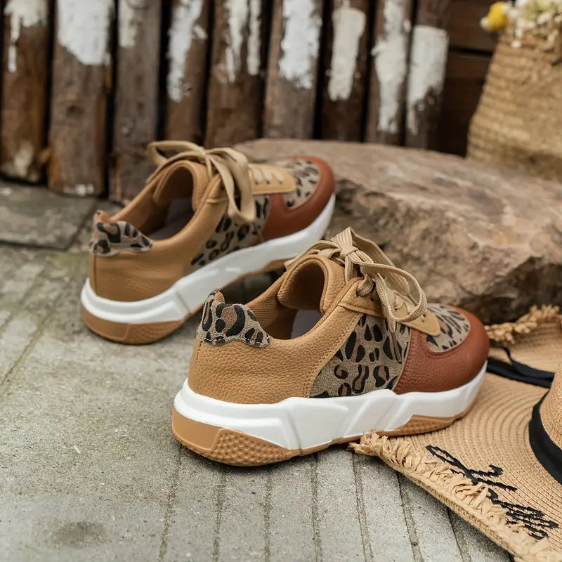 ProwlWalk | Dames Casual Sneakers met Luipaardprint – Stijlvolle Comfortabele Schoenen
