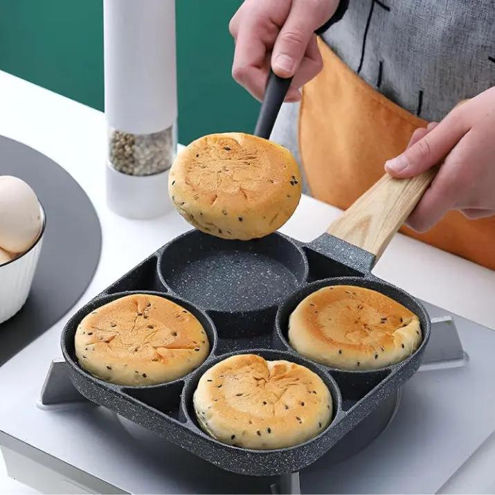 QuadPan | 4-compartimenten koekenpan met Maifan-steen antiaanbaklaag