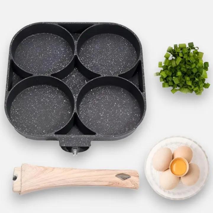 QuadPan | 4-compartimenten koekenpan met Maifan-steen antiaanbaklaag