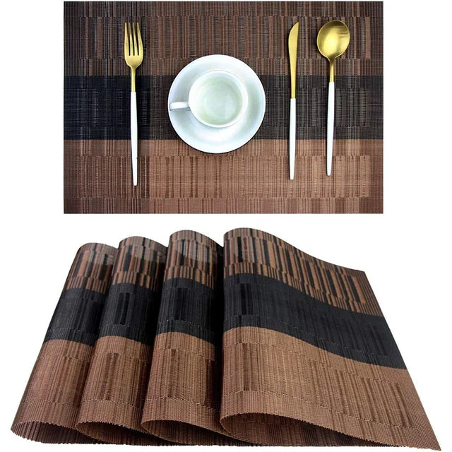RustiMat | Rustiek Geweven Placemats - Wasbare Hittebestendige Tafelmatten voor Eettafel Decor