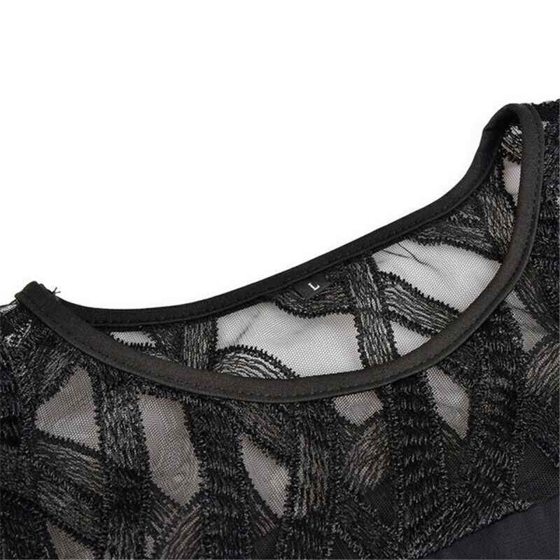 Xavira | A-lijn Midi Jurk voor Dames – Elegante 3/4 Mesh Mouwen, Formele Partyjurk