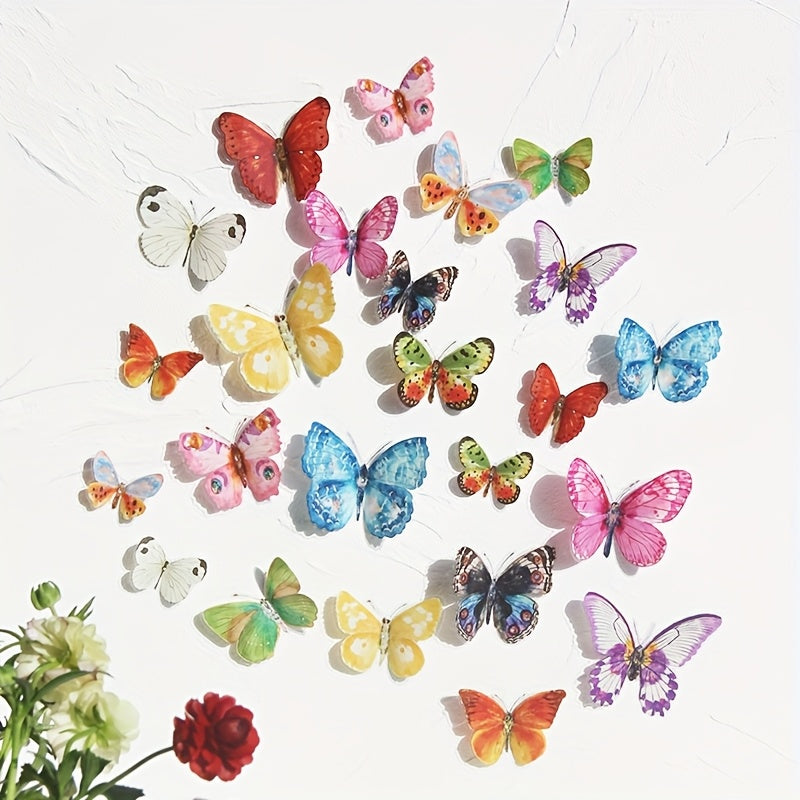 FlutterPop | Set 3D Vlinder Muurstickers – Kleurrijke Waterverf PVC