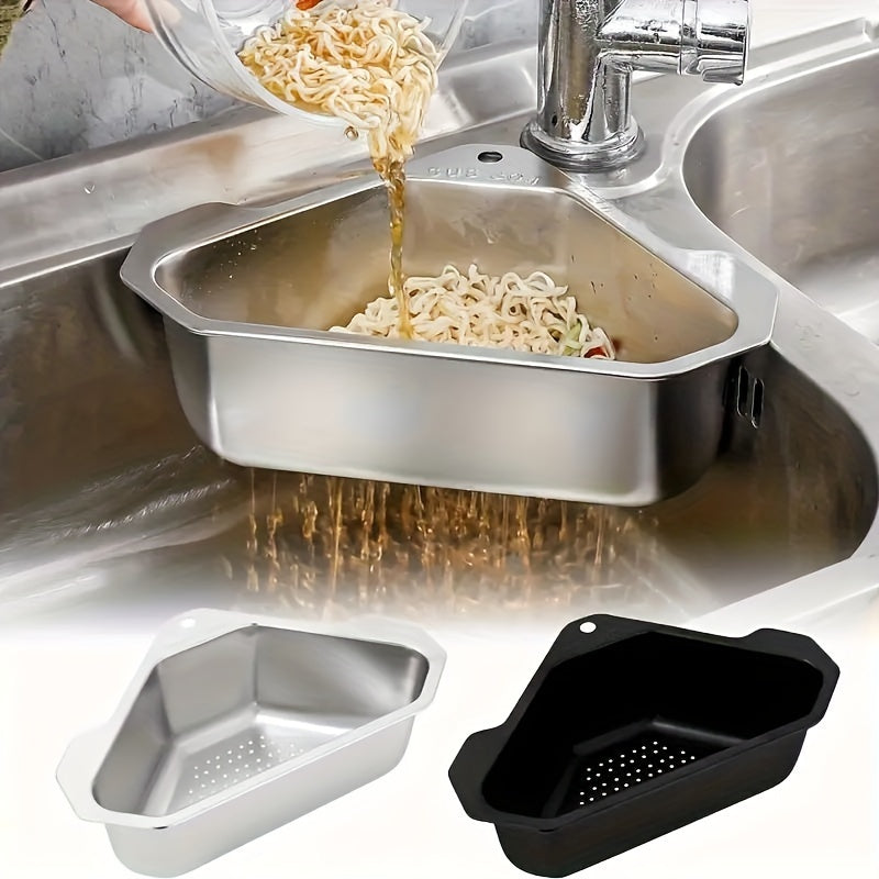 SinkMate | Roestvrijstalen driehoekige afvoerzeef voor spoelbak – Keukenzeef