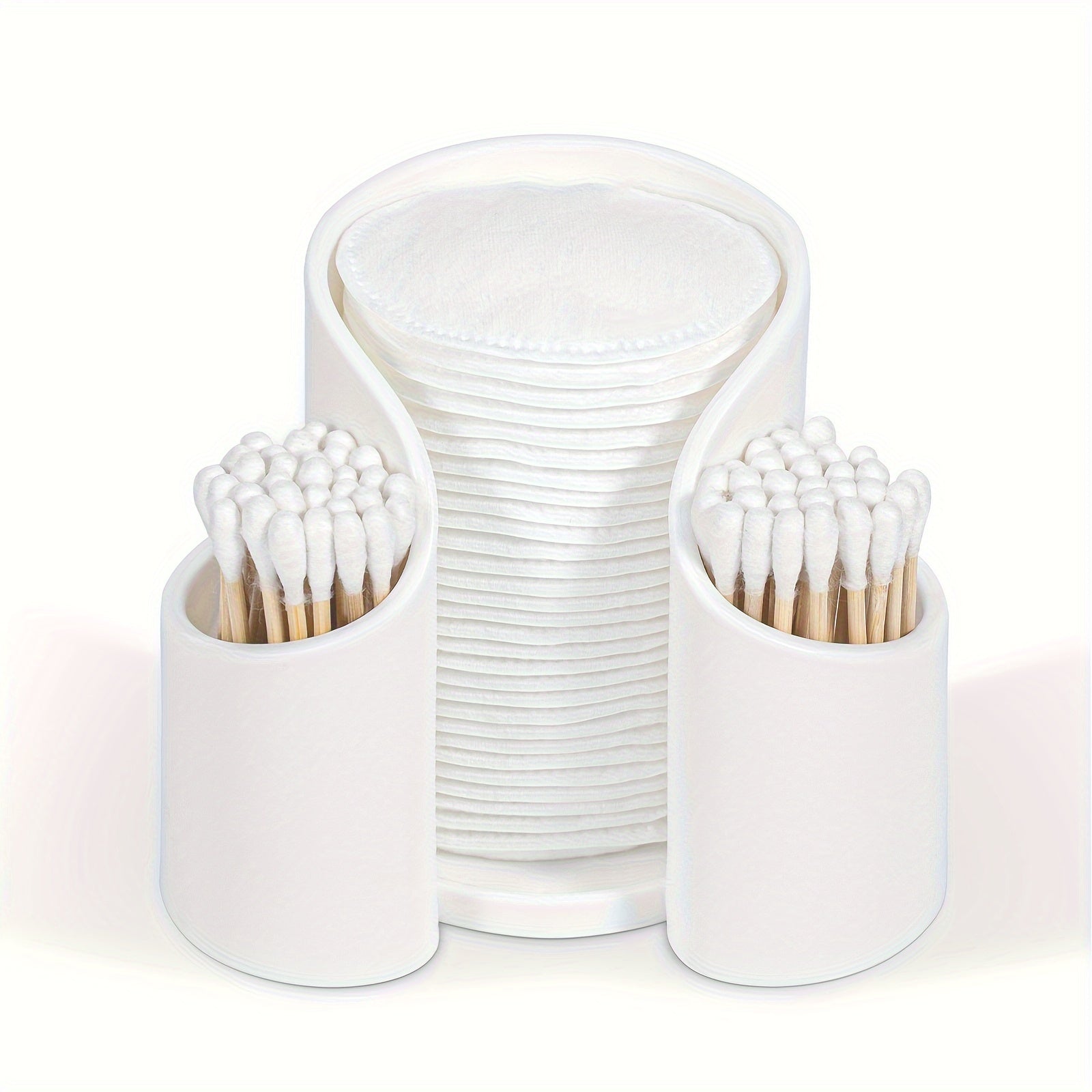 QubeCase | Badkamer wattenschijfje & Q-Tip Dispenser Opbergvak - Aanrecht make-up houder