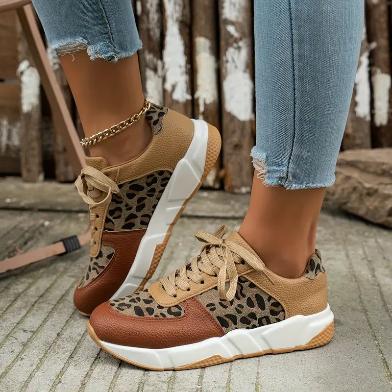 ProwlWalk | Dames Casual Sneakers met Luipaardprint – Stijlvolle Comfortabele Schoenen