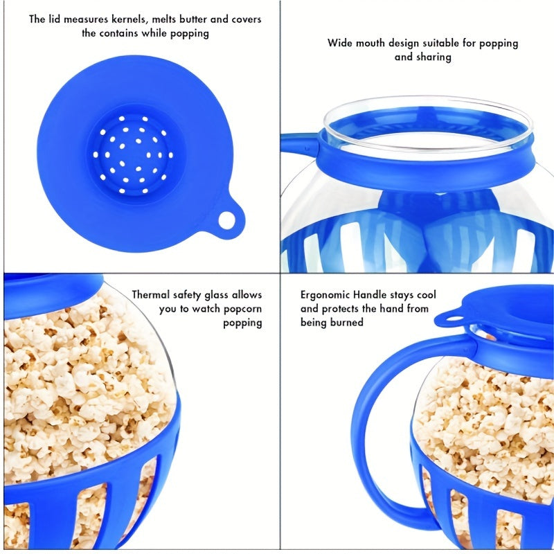 PopVault | Magnetron popcornmaker kom – eenvoudig schoon te maken popcornpopper met multifunctioneel deksel