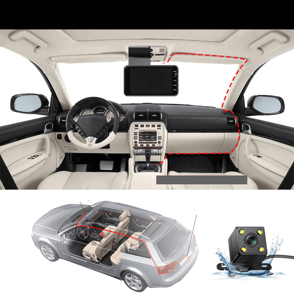 RoadPix | Compacte dashcam met scherm - 1080P Full HD autocamera, lusopname, nachtzicht, parkeermonitor