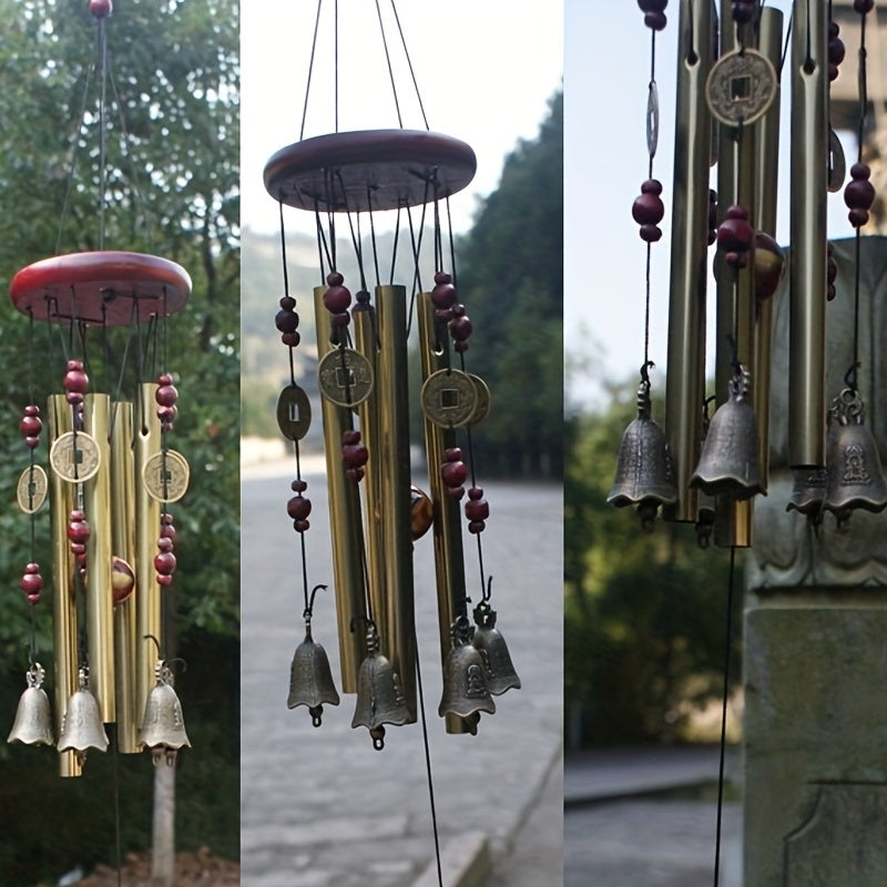ChimeLuck | Koperen windgong - metalen & houten gelegeerde buisklokken, gelukkige Feng Shui tuindecoratie