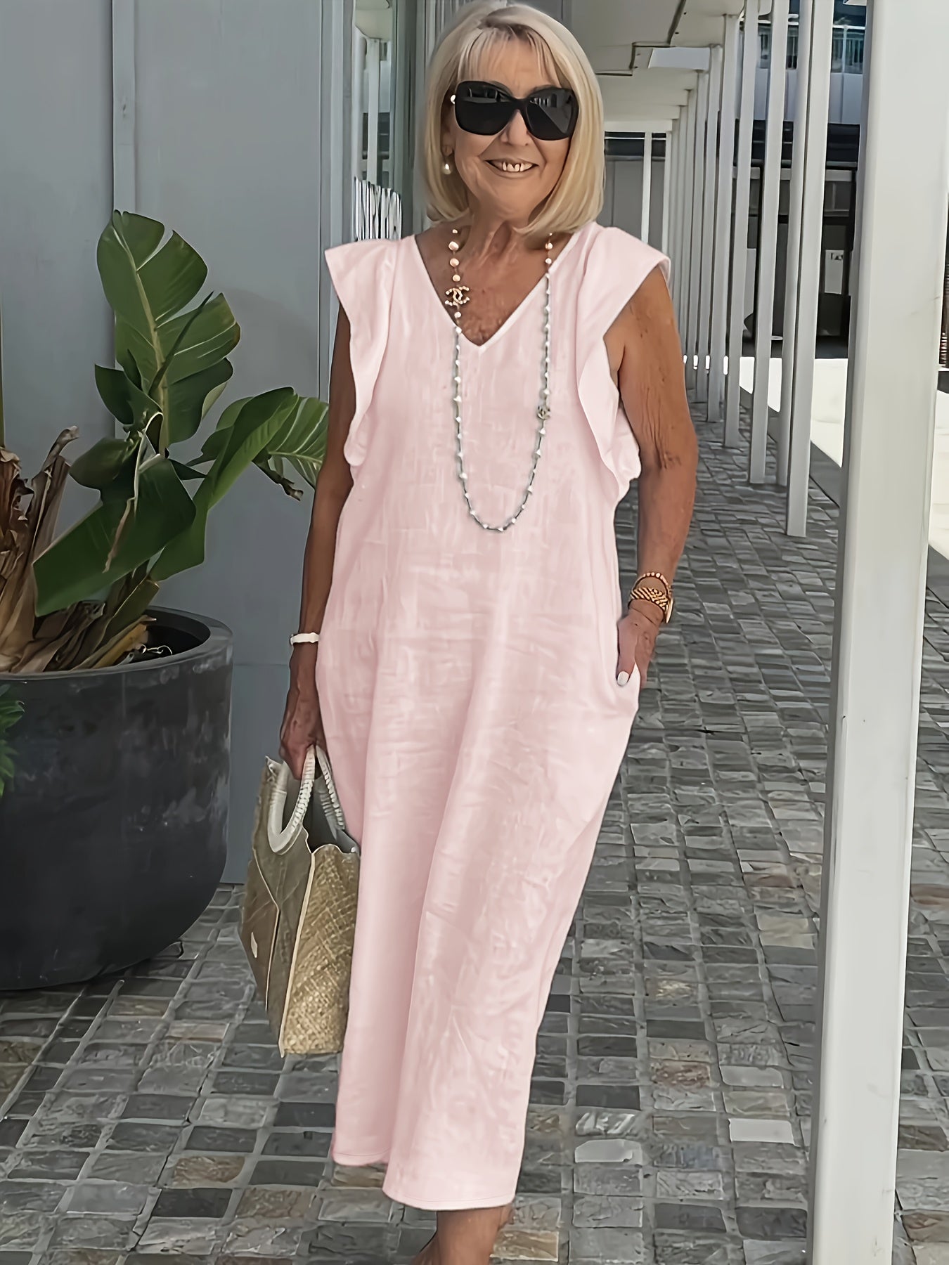 Ulyssa | Chique damesjurk voor dagelijks gebruik – Casual, elegante midi-jurk voor de zomer