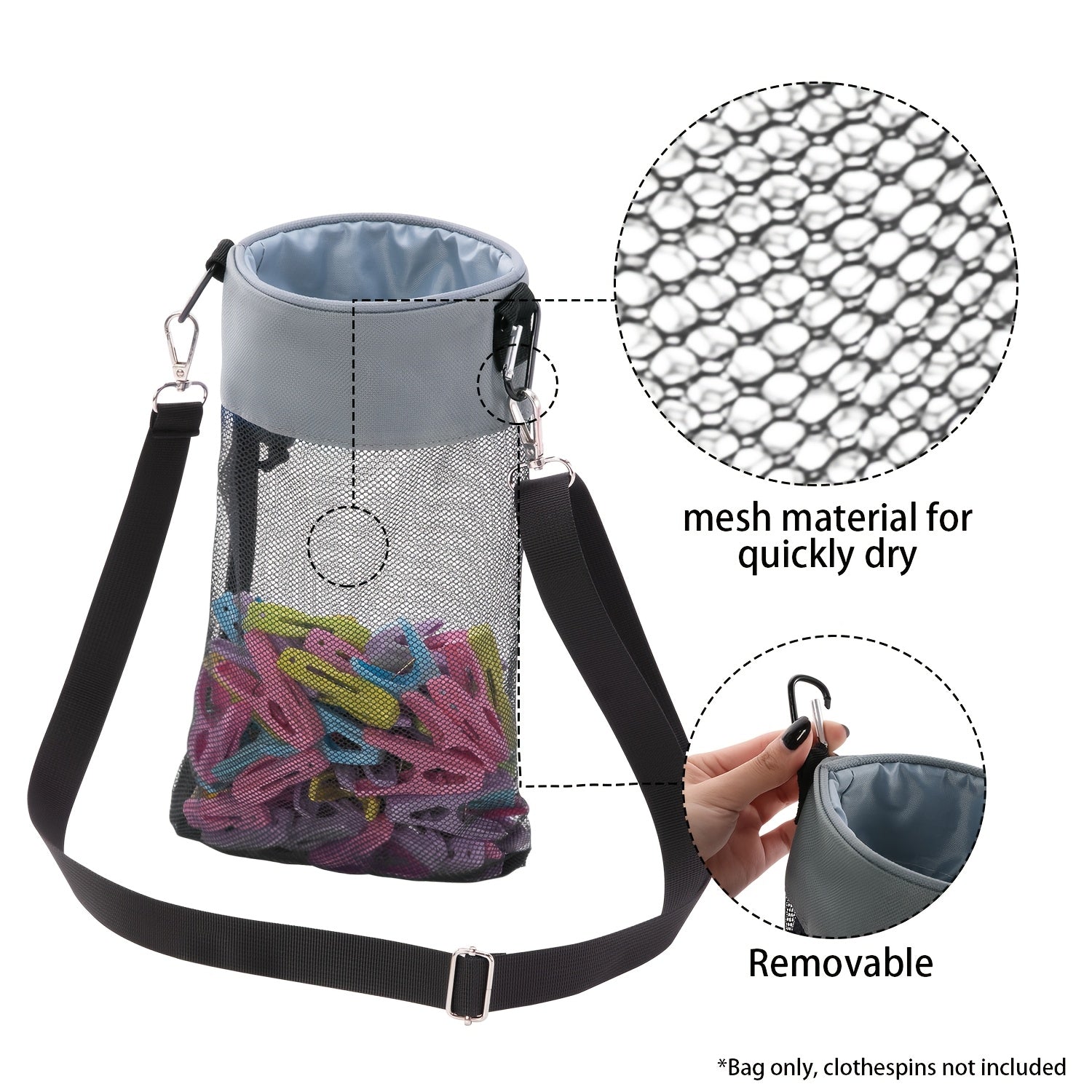 MeshNest | Ademende mesh opbergtas voor kleding met haken