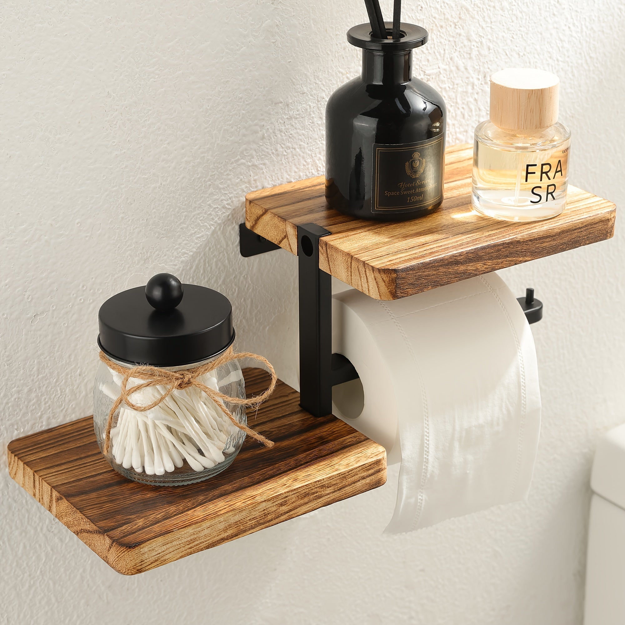 TissueLedge | Houten verticale servettenhouder - Compacte organisator voor keuken en badkamer
