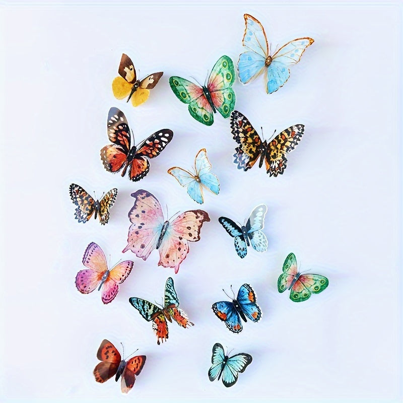 FlutterPop | Set 3D Vlinder Muurstickers – Kleurrijke Waterverf PVC