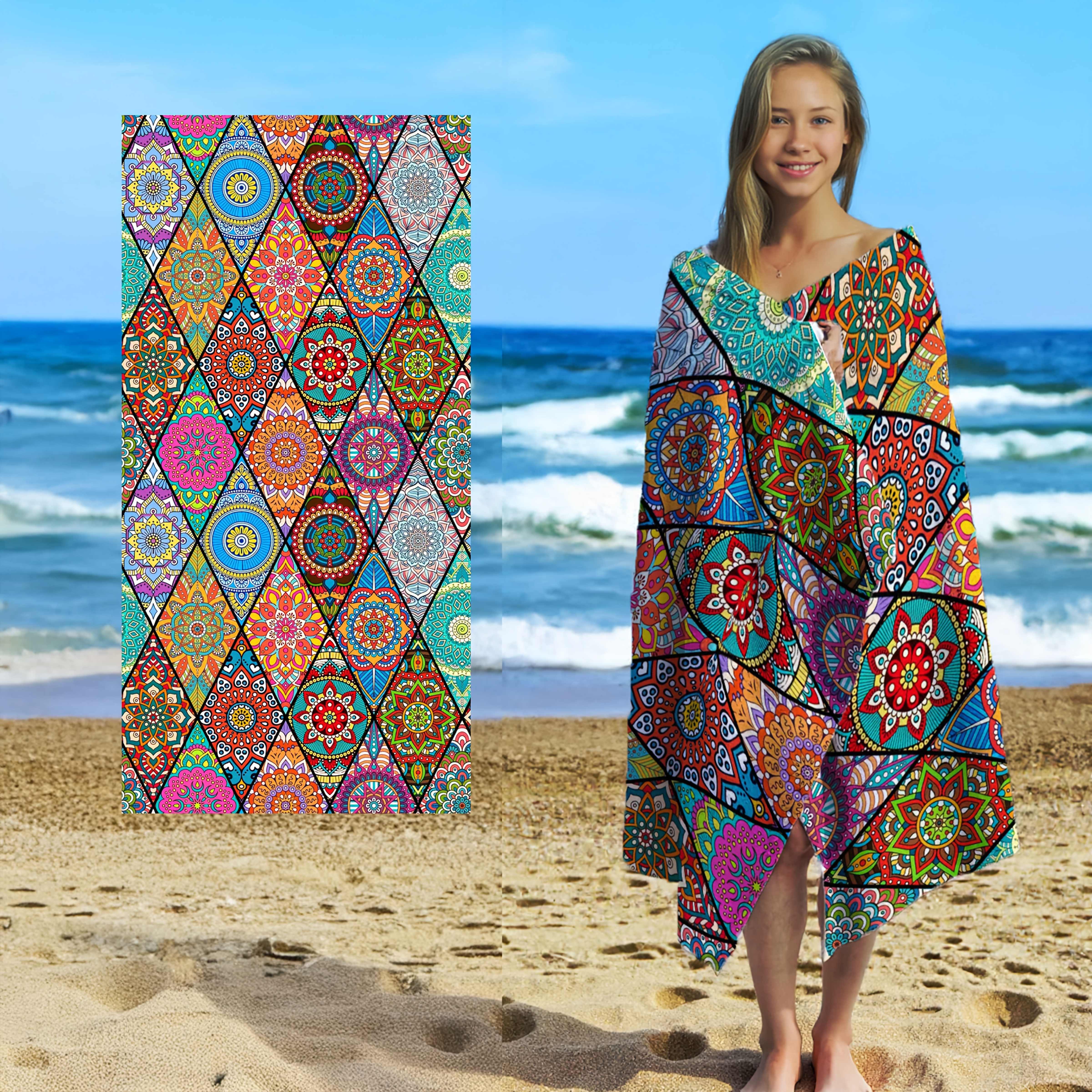 TideWrap | Extra grote strandhanddoek van microvezel - sneldrogend, ultrazacht, gedurfde print