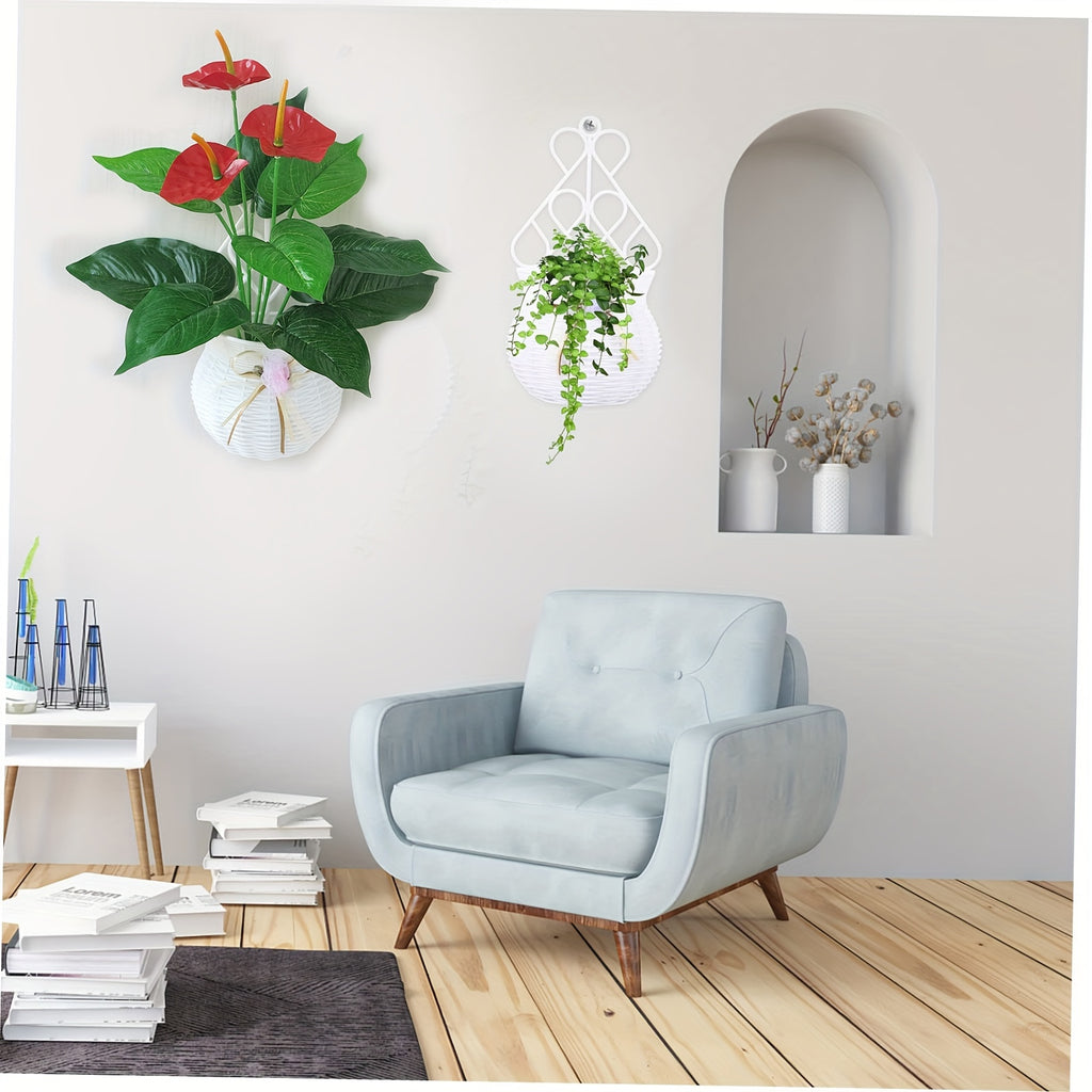WallBlossom | Set van 2 Wandbloempotten – Decoratieve Kunststof Plantenbakken voor Binnen en Buiten