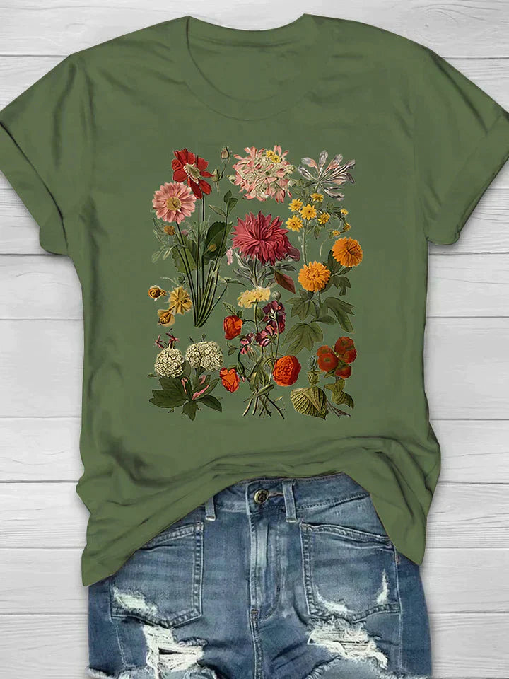 Orlaya | Dames Casual Bloemen T-shirt – Lichtgewicht Bedrukt Shirt voor Dagelijks Gebruik