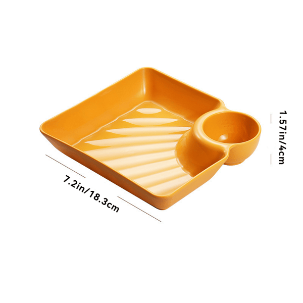 SmartServe | Dipschaal met geïntegreerd sauscompartiment – Serveerschaal voor chips & dip